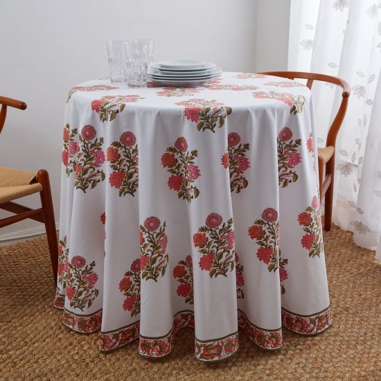 Sanya Round Tablecloth - Pink/Orange